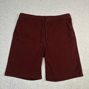 Truth + Theory Short SZ XL Burgundy Drawstring Elastic Waist Stretch Side Pocket